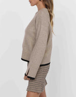 Load image into Gallery viewer, Sage the Label Angelina Cuff Slit Crewneck - Camel
