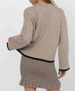 Load image into Gallery viewer, Sage the Label Angelina Cuff Slit Crewneck - Camel
