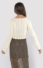 Load image into Gallery viewer, Sadie &amp; Sage Chamomile Front Tie Cardigan - Ivory

