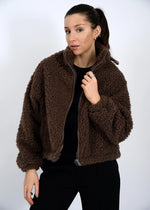 Load image into Gallery viewer, RD Style Janna Sherpa Zip-up - Coffee
