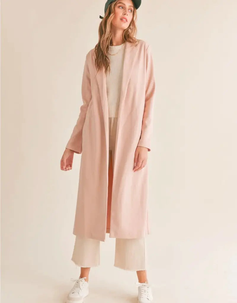 Sadie & Sage Juliette Maxi Shell Coat - Blush