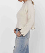 Load image into Gallery viewer, Sage the Label Reyna Contrast Stitch Sweater - Cream

