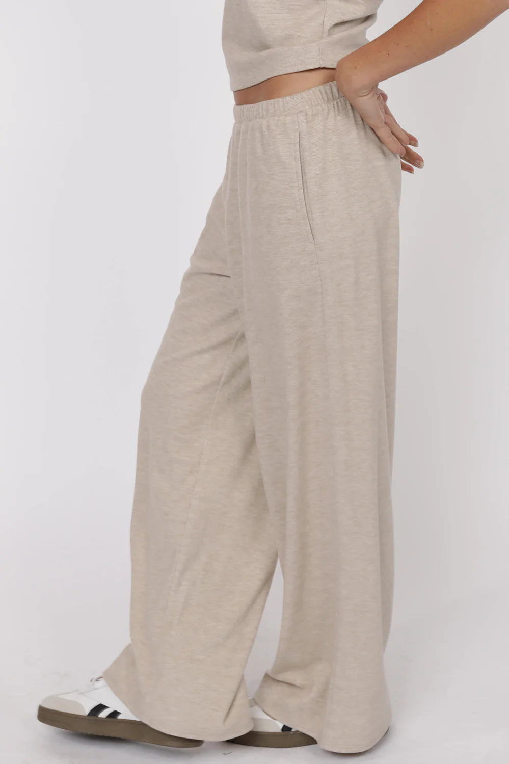 Sage the Label Cindy Elastic Waist Pant - Oatmeal