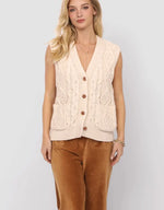 Load image into Gallery viewer, Sadie &amp; Sage Swift Cardigan Vest - Ivory
