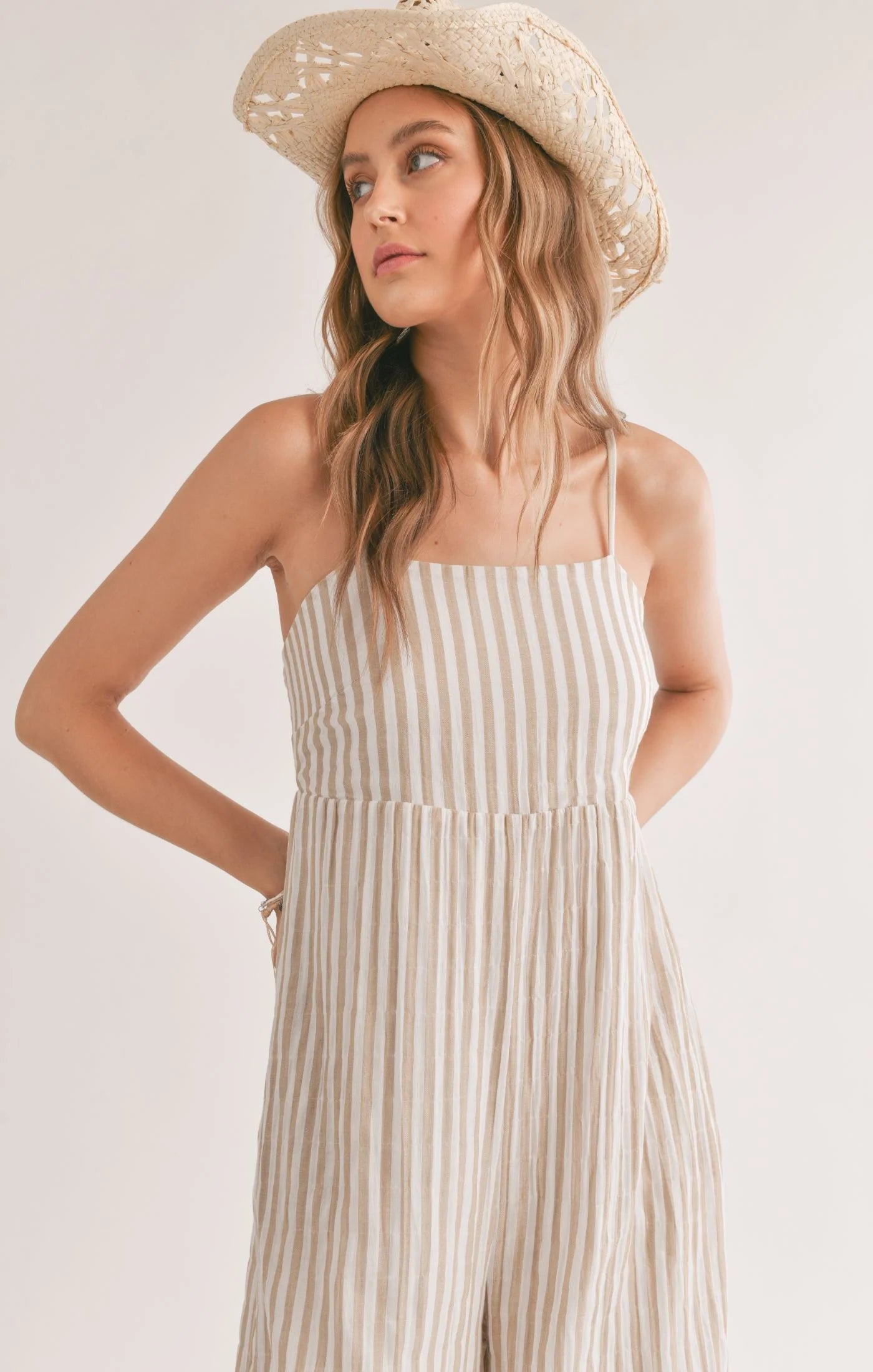 Sadie & Sage Sands Striped Jumpsuit - Ivory