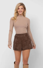 Load image into Gallery viewer, Sadie &amp; Sage Ronan Mockneck Top - Oak
