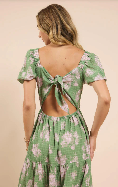 Sadie & Sage Rainy Days Tiered Maxi Dress - Green
