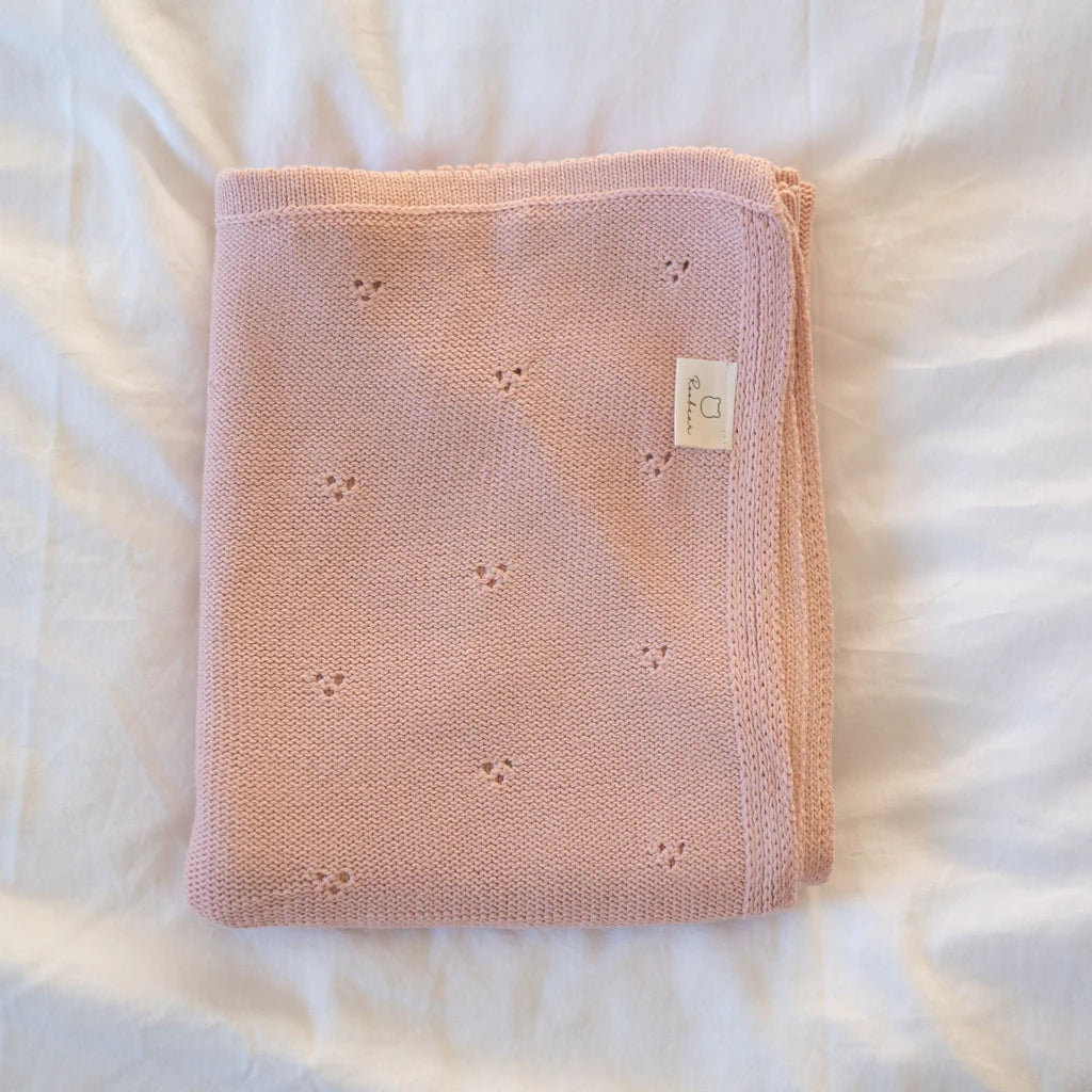 Roobear Pointelle Cotton Baby Blanket