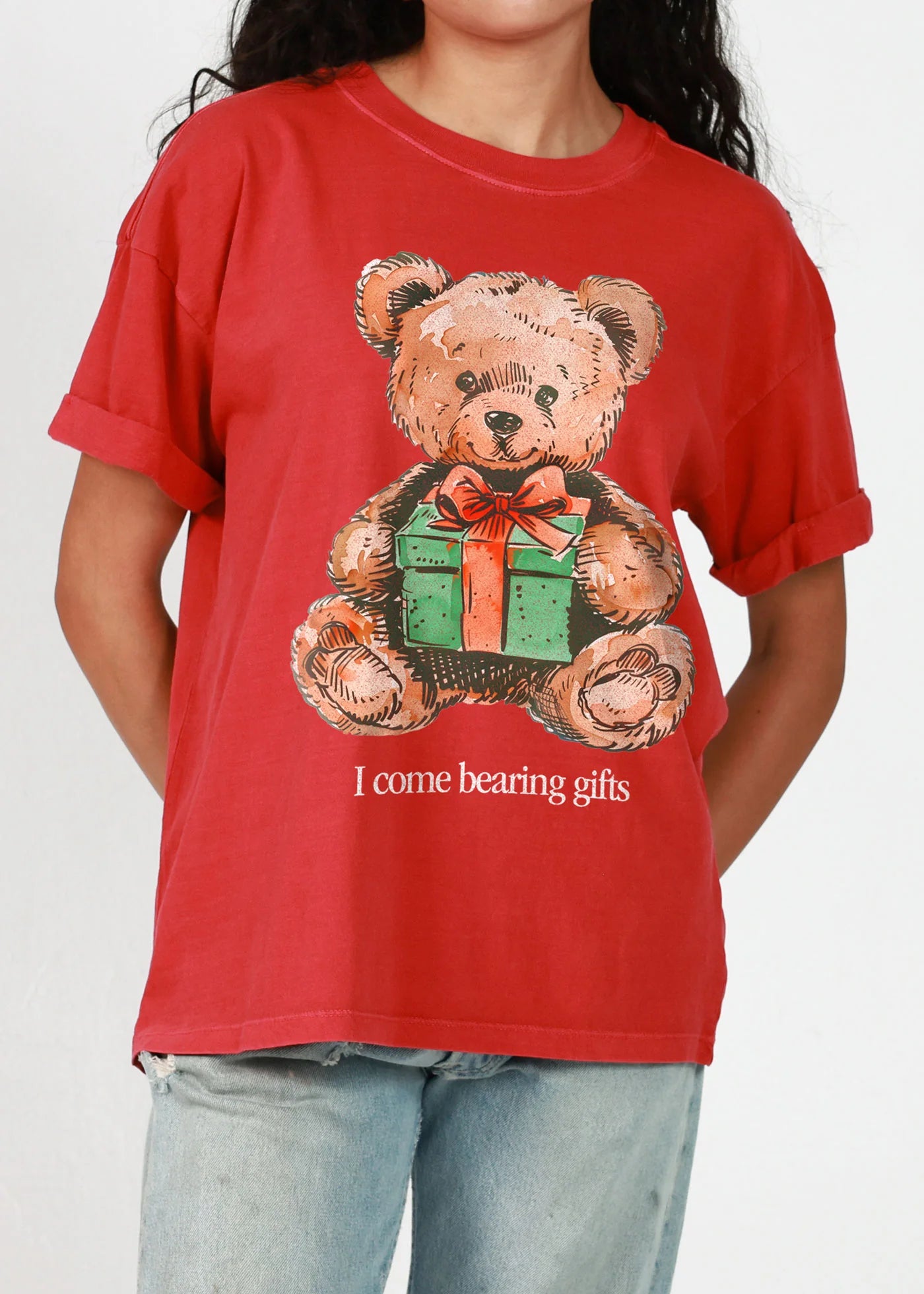 Girl Dangerous Bearing Gifts Boyfriend Tee - Red