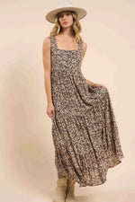 Load image into Gallery viewer, Sadie &amp; Sage Desert Sun Tiered Open Back Maxi Dress - Brown
