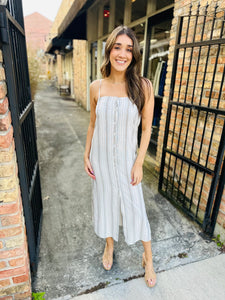 Nopales Striped Buttoned Maxi Dress