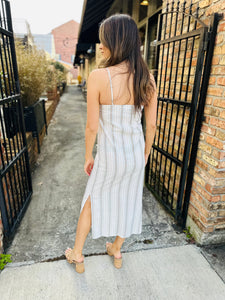 Nopales Striped Buttoned Maxi Dress