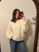 Load image into Gallery viewer, Brunette the Label Irish Cable Knit Sweater
