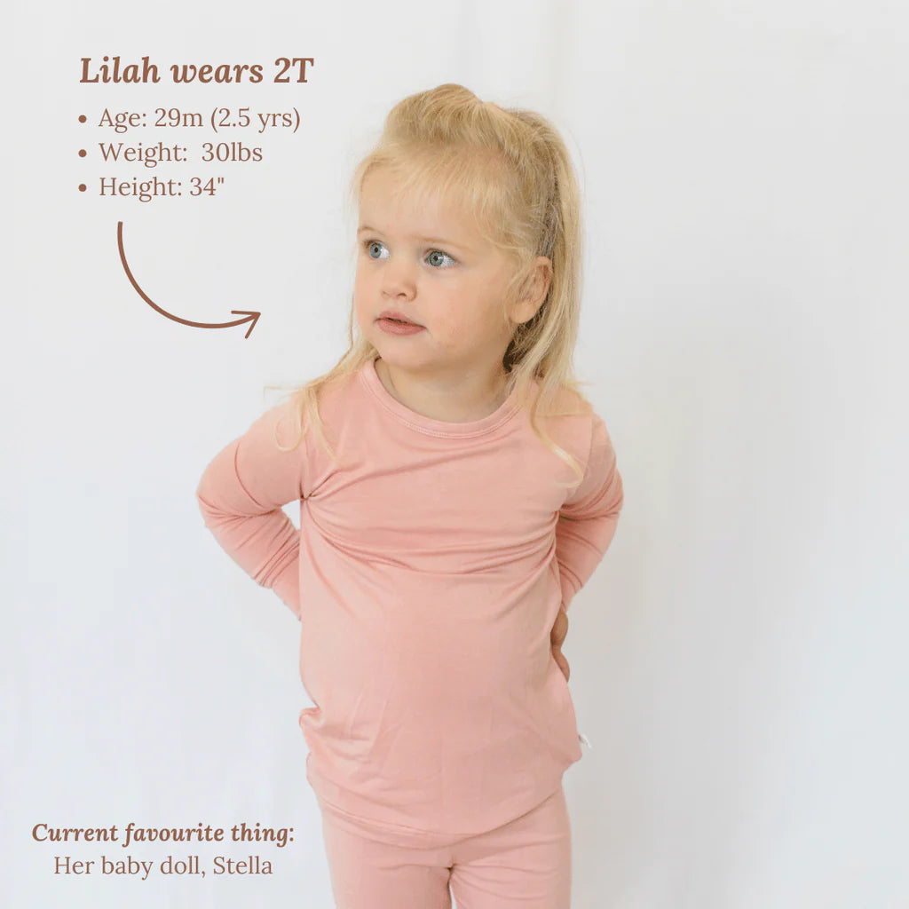 Roobear Bamboo Two-Piece Pajamas - Blush Pink
