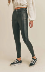 Load image into Gallery viewer, Sadie &amp; Sage Atta Girl Vegan Leather Skinny Pants - Black
