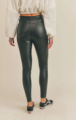 Load image into Gallery viewer, Sadie &amp; Sage Atta Girl Vegan Leather Skinny Pants - Black
