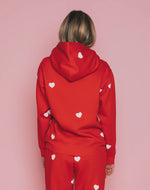 Load image into Gallery viewer, Brunette the Label All Over Heart Core Hoodie - Red
