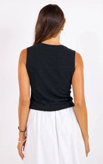 Load image into Gallery viewer, Sage the Label Purpose Button Tank - Black
