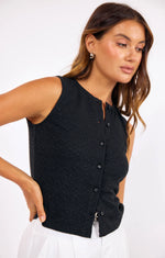 Load image into Gallery viewer, Sage the Label Purpose Button Tank - Black
