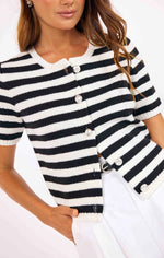 Load image into Gallery viewer, Sage the Label Daphne Striped Button Cardi Top
