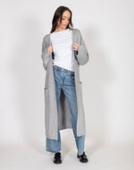 Load image into Gallery viewer, Brunette the Label Matilda Ribknit Oversized Maxi Cardigan - Grey
