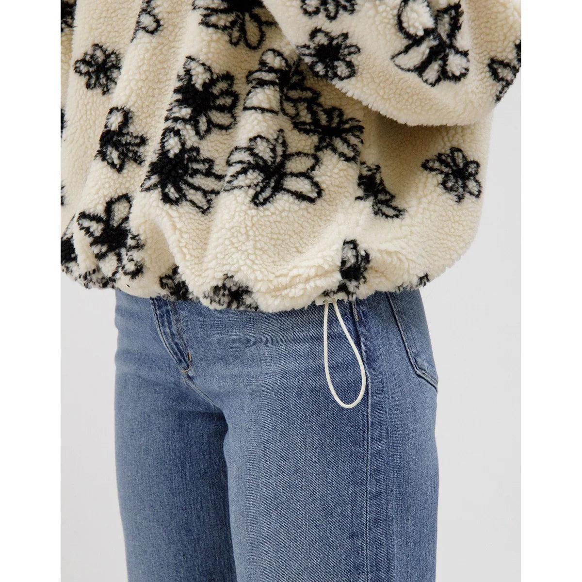 Brunette the Label 1/2 Zip Sherpa - Floral