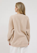 Load image into Gallery viewer, Brunette the Label Brunette NYBF Varsity Crewneck - Tan
