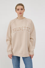 Load image into Gallery viewer, Brunette the Label Brunette NYBF Varsity Crewneck - Tan
