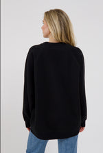 Load image into Gallery viewer, Brunette the Label Brunette NYBF Varsity Crewneck - Washed Black
