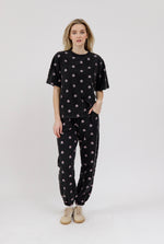 Load image into Gallery viewer, Brunette the Label All Over Flower Boxy Tee - Washed Black
