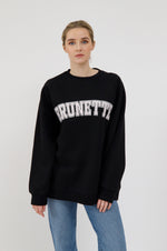 Load image into Gallery viewer, Brunette the Label Brunette NYBF Varsity Crewneck - Washed Black
