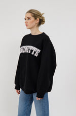 Load image into Gallery viewer, Brunette the Label Brunette NYBF Varsity Crewneck - Washed Black
