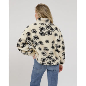 Brunette the Label 1/2 Zip Sherpa - Floral