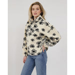 Load image into Gallery viewer, Brunette the Label 1/2 Zip Sherpa - Floral
