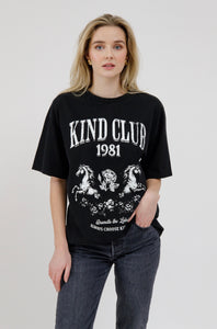 Brunette the Label Kind Club Oversized Tee - Washed Black