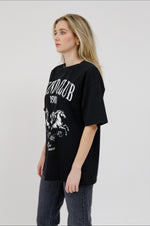 Load image into Gallery viewer, Brunette the Label Kind Club Oversized Tee - Washed Black
