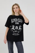 Load image into Gallery viewer, Brunette the Label Kind Club Oversized Tee - Washed Black
