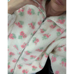 Load image into Gallery viewer, Brunette the Label Floral Sherpa Jacket - Cream
