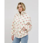 Load image into Gallery viewer, Brunette the Label Floral Sherpa Jacket - Cream
