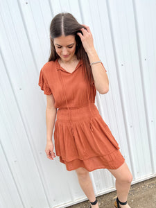RD Style Pania Ruffle Dress - Baked Clay