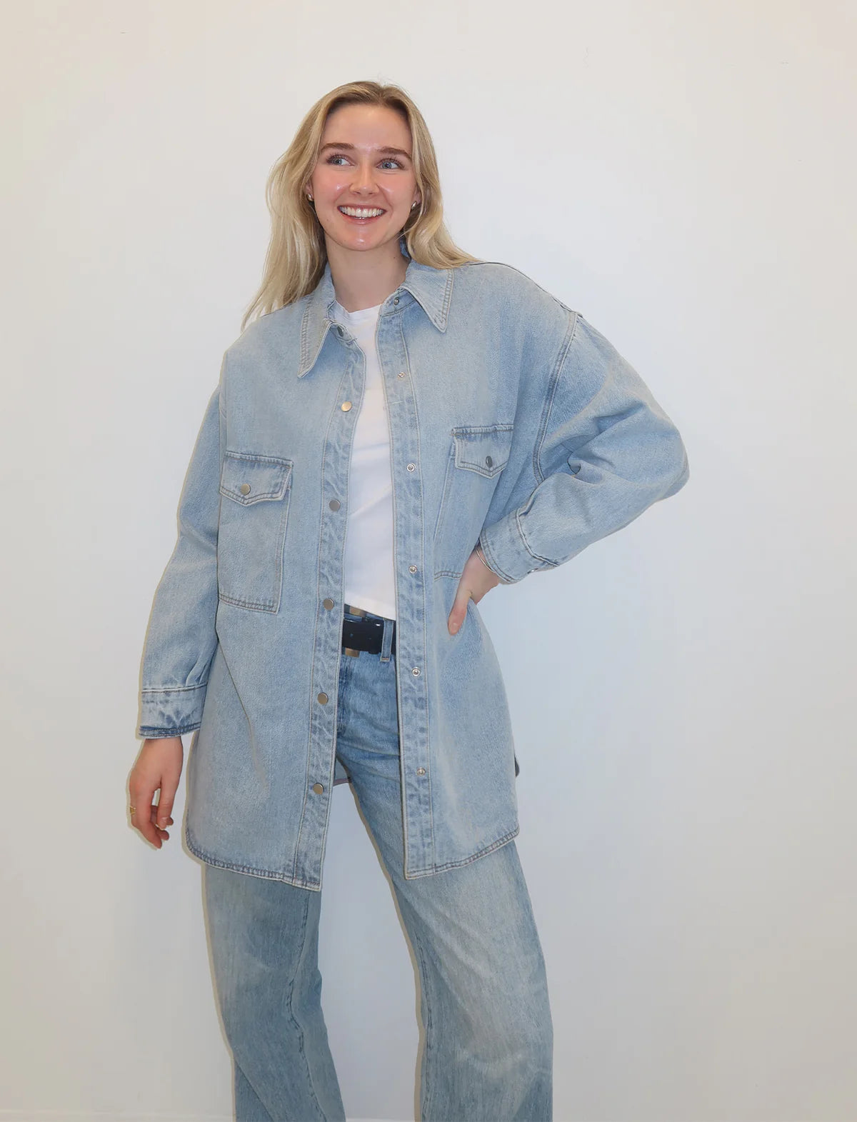 Brunette the Label Dolly Denim Jacket - Light Denim