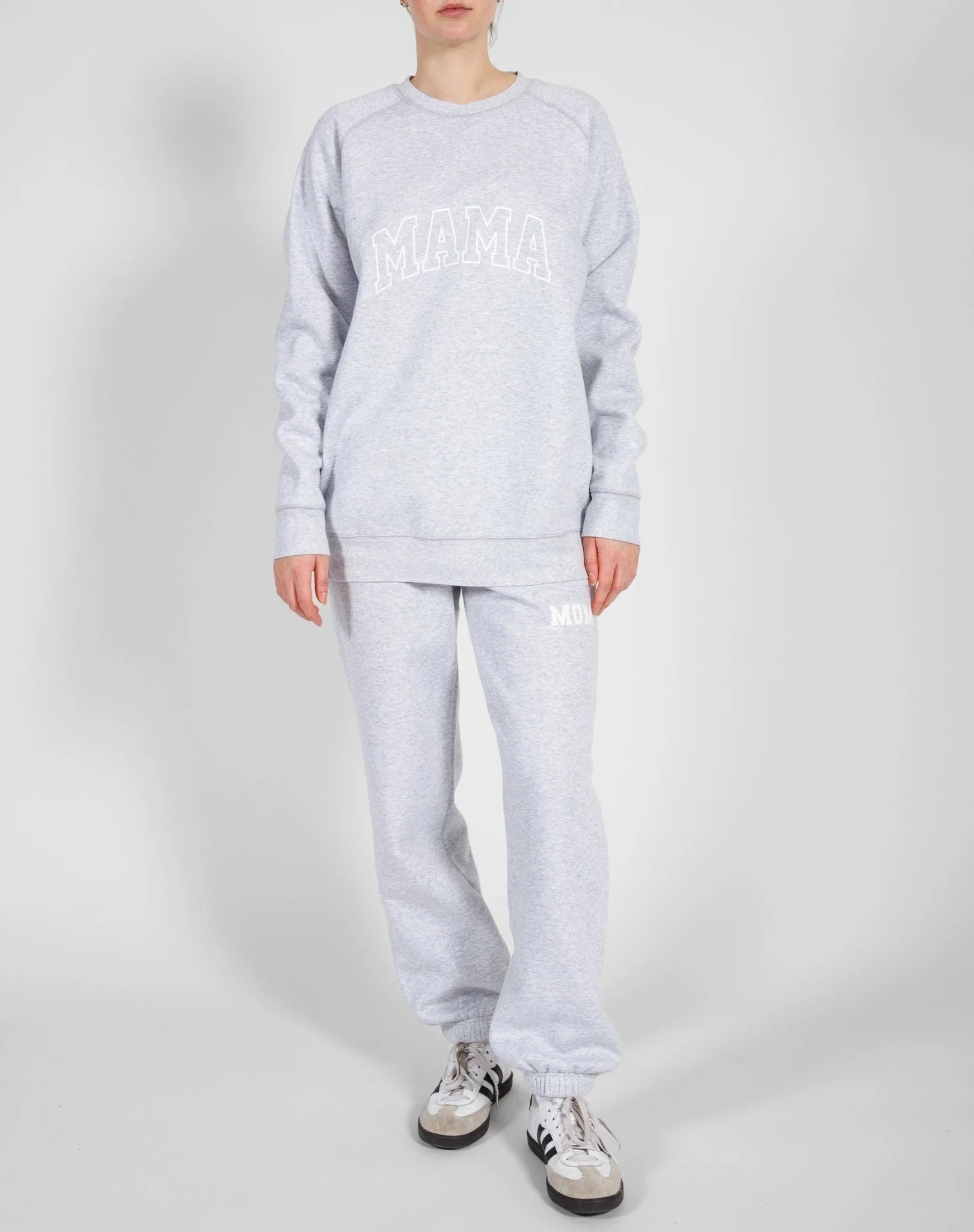 Brunette the Label MAMA Big Sister Crewneck Pebble Grey Hallow Clothing Co