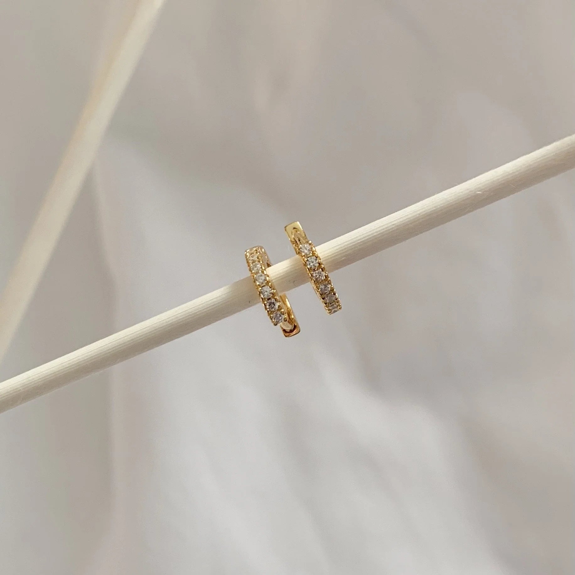 Namaste Jewelry Tara Huggies - Gold/White Zirconia