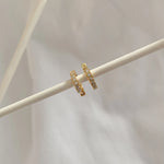Load image into Gallery viewer, Namaste Jewelry Tara Huggies - Gold/White Zirconia
