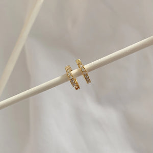 Namaste Jewelry Tara Huggies - Gold/White Zirconia