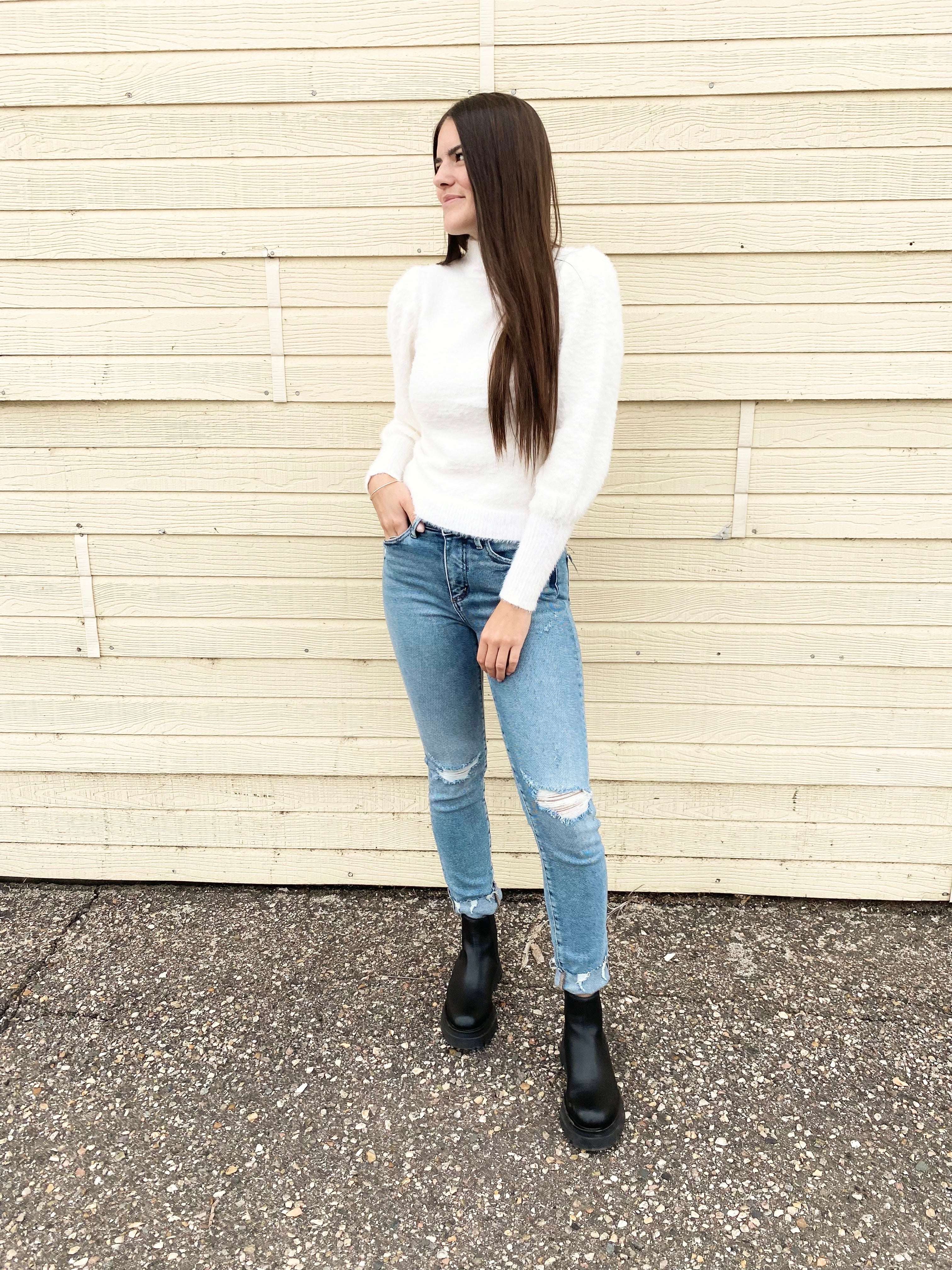 Next to me deals mock neck sweater