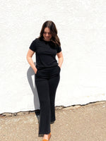 Load image into Gallery viewer, Priv Luxe Gaucho Wide Leg Crop - Black
