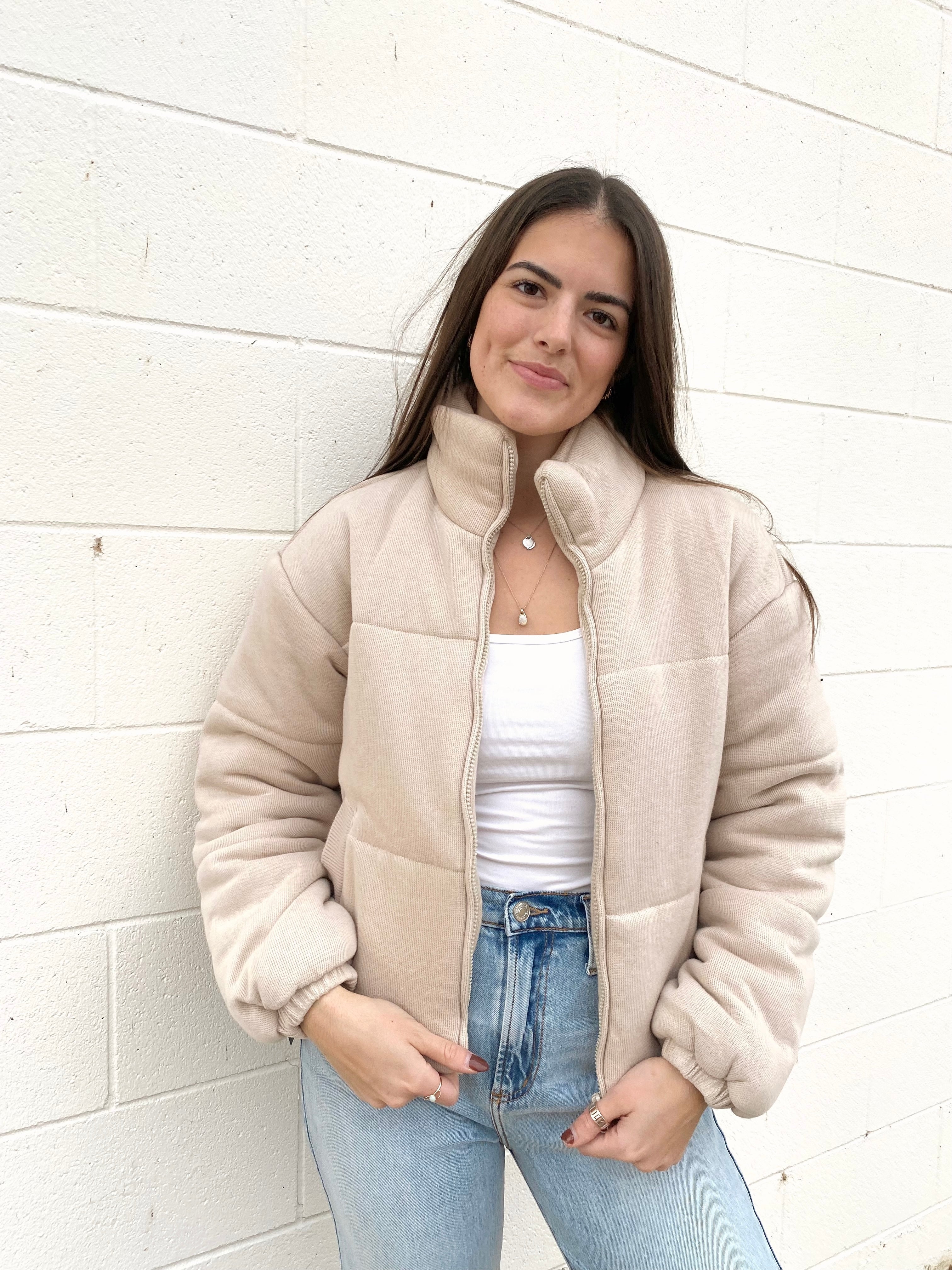 Priv Celine Puffer Jacket Oat Hallow Clothing Co